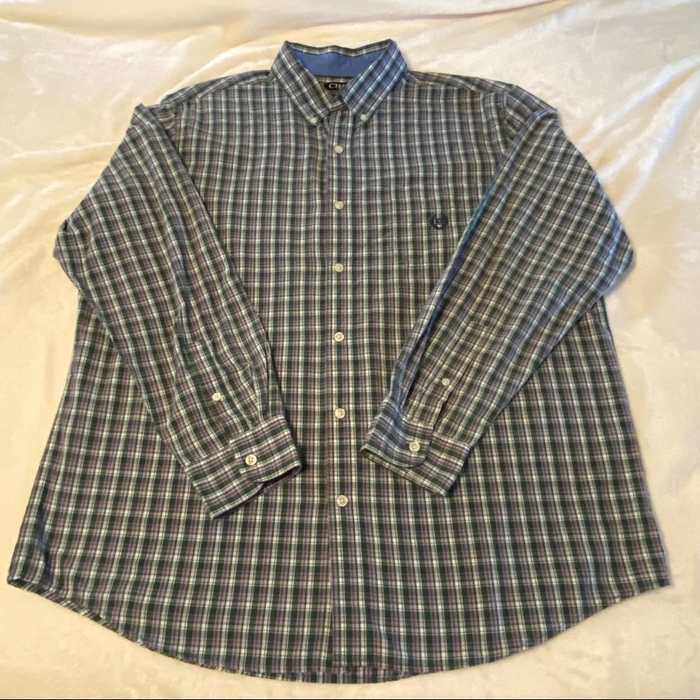 CHAPS / Easy Care Ligh Weight Long Sleeve Button Down Size XL